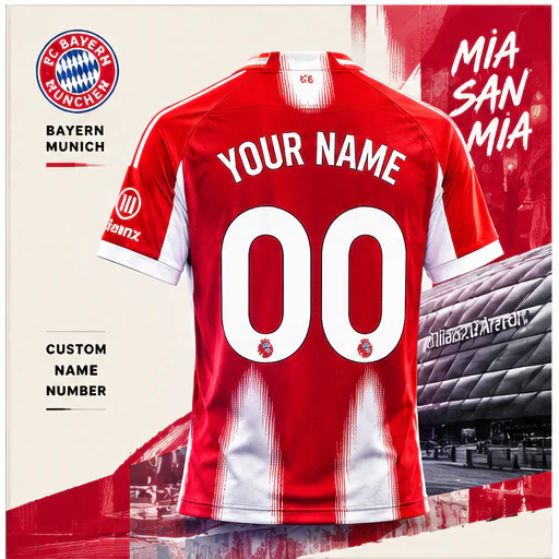 Bayern Munich custom football jersey name and number example