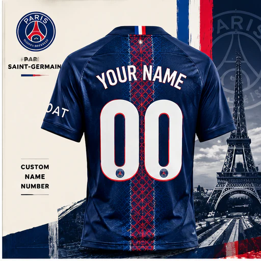 Paris Saint-Germain custom football jersey name and number example